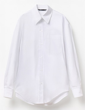 Camiseta Sfera cuello camisero escote medio manga larga de algodón